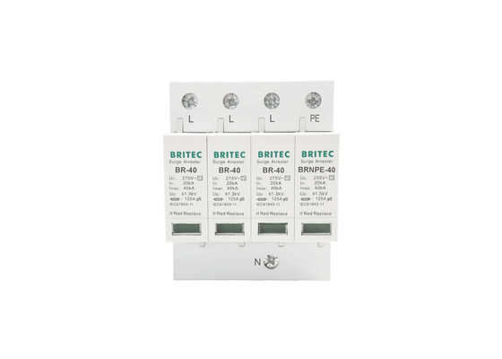 40kA 275V/255V Industrial DIN Rail 3 Phase Type 2 SPD Overspanningsbescherming
