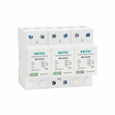 10/350μs Type 1 stroomoverspanningsherstel 50KA Blikbeschermingsapparaat Plastic