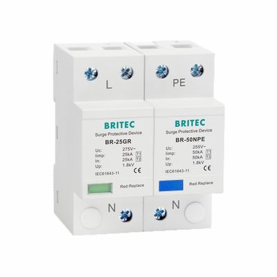 25kA Type 1 Spanningsbeschermer 275V T1 10/350us Spanningsbeschermingsapparaat