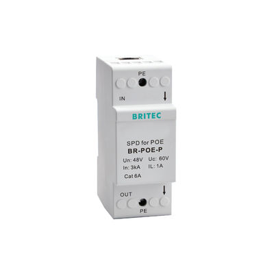 BR-POE-P Ethernet 48V RJ45 POE Ethernet Din spoornetwerk overspanningsbeschermer POE gegevens bliksembeschermer