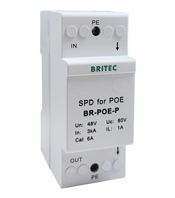 BR-POE-P Spd Data Signaalbeschermer Poe Overspanningsbeveiliging 48V China ethernet overspanningsbeveiligingsapparaten poe bliksem POE camera