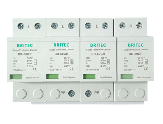 BR-50GR 4P Ac Verlichtingsbescherming China type 1 overspanningsbeschermingsapparaat Spd spd t1 t2 type 1 overspanningsbeveiliging