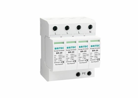 20ka 4P tegen onweer beschermingsapparaat Ac Power Surge Protector