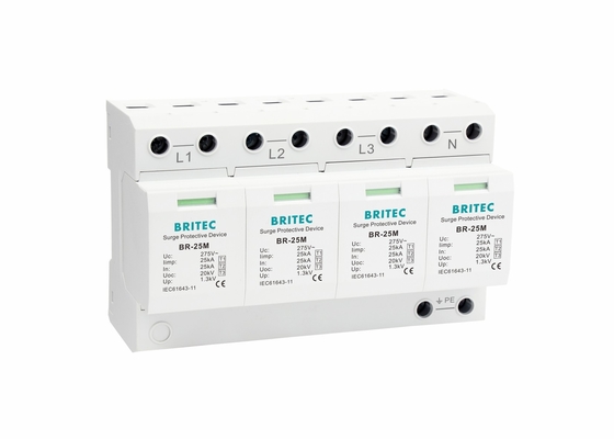 Blokker 4 polen Type 1 Overspanningsbeschermer Thermische plastic structuur