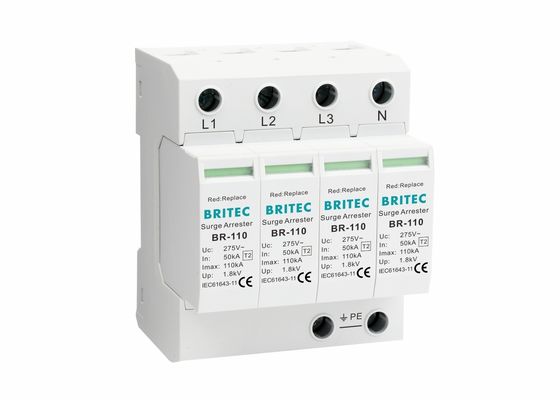 3 Fase 110ka Elektrisch type 2 overspanningsbeschermingsapparaat AC overspanningsbeschermer