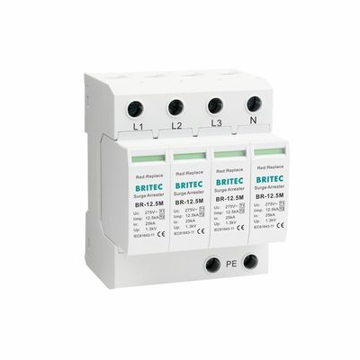 BR-12.5M 4P Type 1 Overspanningsbeveiliging (SPD) overspanningsbeveiliger AC Type 1 12.5kA SPD Type 1 SPD overspanning 12.5kA overspanningsonderdrukker industriële overspanningsbeveiligingsinrichting