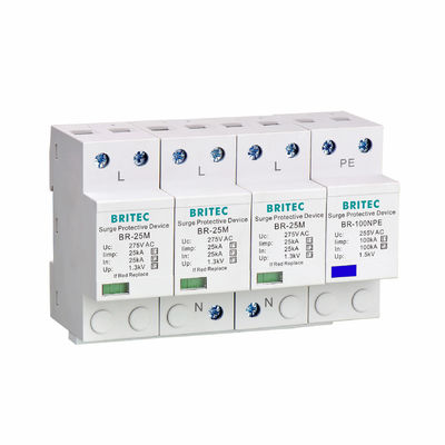 BR-25M 3P+1NPE 25kA T1+T2 overspanningsafleider B+C laagspanning 3 fase type 1 AC spd