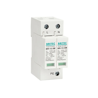 BRITEC BR-12.5M 2P 12.5kA Eenfase Spd bliksemafleider overspanningsbeveiliging donderbeschermer
