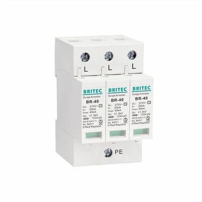 BR-40 3P Type 2 Overspanningsbeschermingsinrichting SPD T2 bliksemhalterbescherming 275v bliksembescherming