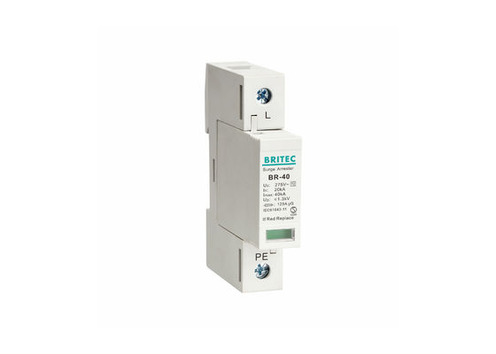 Van de de Bliksembeschermer DIN van SPD 40kA 1P van de het Spoor Antibliksem het Elektrische Systeem IEC61643