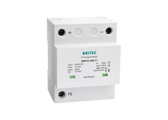 Klasse I Klasse II de Schommelingsremhaak van SPD PV voor Photovoltaic Systemen 12.5kA 10/350us