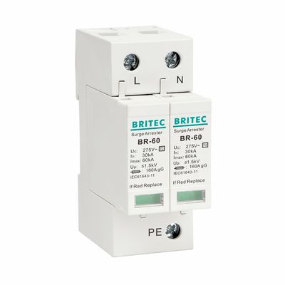 BR275-60 2P 2P ac SPD 60kA 2P Eenfasig overspanningsbeveiligingsapparaat (SPD) Overspanningsafleider overspanningsbeveiligingsapparaat