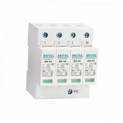 BR-40 4P 40kA-overspanningsbeschermingsinrichting 3 fase donderbeschermer spd tuv type 2 overspanningsbeschermingsinrichting