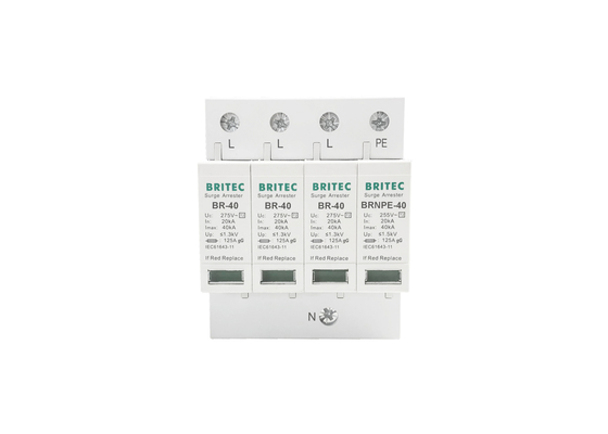 40kA 275V/255V Industrial DIN Rail 3 Phase Type 2 SPD Overspanningsbescherming