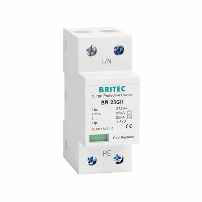 25kA Klasse I Type1 Stressbeschermingsinrichting Beschermer Uc 150V 275V 320V T1