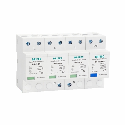 25KA 3P+NPE T1 Klasse I overspanningsbeveiliging Type 1 hoogenergetische SPD