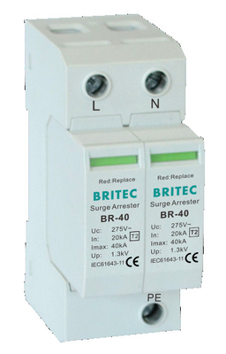 Br-40 1+1 DIN Spoortype - van het Apparatenspd van de 2 Schommelingsbescherming de Bliksembescherming