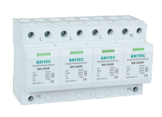 BR-25GR 1P+1 overspanningsbeveiligingsapparaat Spd Type1 overspanningsonderdrukker, donderafleider