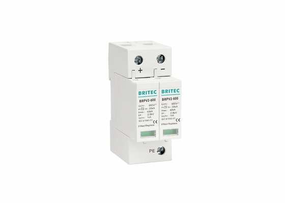 Apparaat van de de Stroomstootbescherming van 600VDC 8/20μS het Zonnegelijkstroom voor PV Installatieklasse II