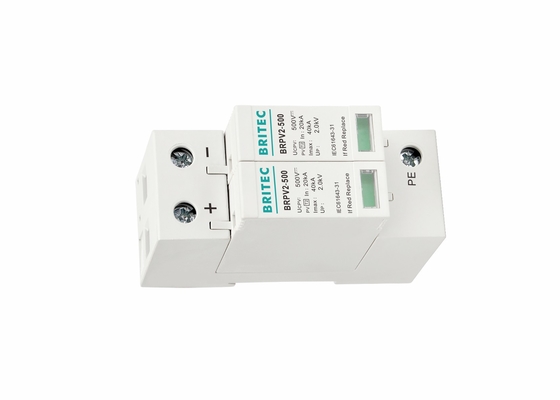 2P PV-overspanningsscherm 40KA DC-overspanningsscherm 500V Voor PV-zonnestelsel