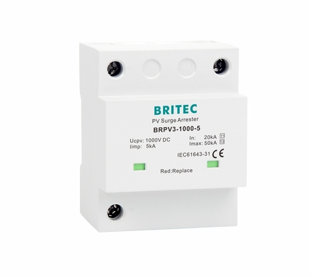 BRPV3-1000-5 T1 50kA DC 1000V 5kA PV-overspanningsbeveiliging zonne-overspanningsbeveiliging T1 t2 dc SPD PV-SPD's