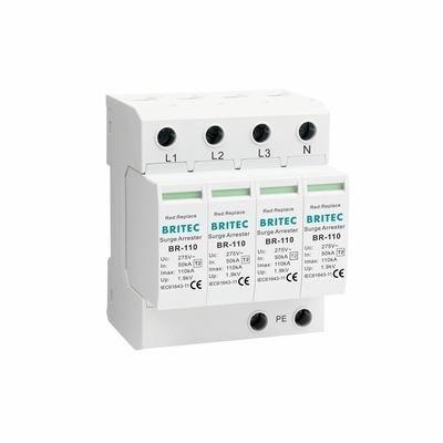 BR-110 4P OEM Type 2 Overspanningsbeschermer 275v Overspanningsbeschermingsapparaat SPD varistor arrester 4-pool overspanningsbeveiliger