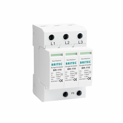 BR-110 4P OEM Type 2 Overspanningsbeschermer 275v Overspanningsbeschermingsapparaat SPD varistor arrester 4-pool overspanningsbeveiliger