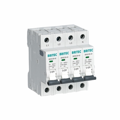 BRSCB-80 4P Surge Protection Device Class II 80KA Dedicated Backup MCB speciaal ontworpen voor Surge Arrester SCB
