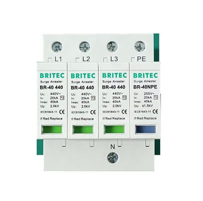 BR-40 440 3+1P Type 2 Overspanningsbeschermingsapparaat Stroombeschermingsarrestator bliksembeschermer