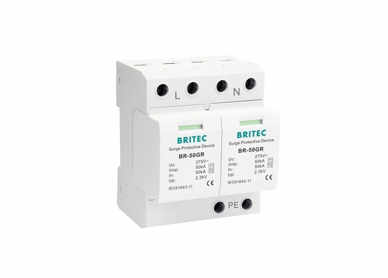 AC-systeem 2P 50KA T1 Blikwerker Stroomoverstromingsbeschermingsapparatuur