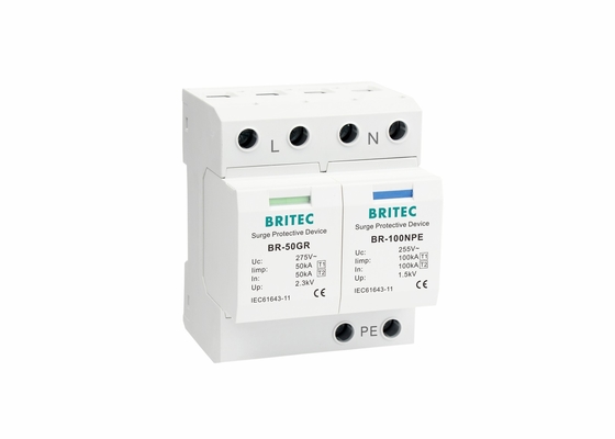 Stroomwerend type 1 1P+NPE IP20 IEC61643-11 Overschrijdingsbeveiliging
