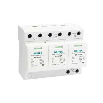 BR-25GR 3P+1 Type 1 Overspanningsbeschermingsapparaat SPD Thunder Arrester Spark Gap spd klasse 1 bliksembeschermer