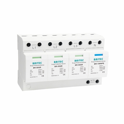 TUV BR-50GR 3P+N Klasse 1 AC SPD 50ka overspanningsbeveiligingsapparaat type 1 spd TUV donderbeveiliging vonkbrug spd
