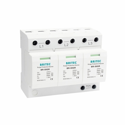 TUV BR-50GR 3P+N Klasse 1 AC SPD 50ka overspanningsbeveiligingsapparaat type 1 spd TUV donderbeveiliging vonkbrug spd
