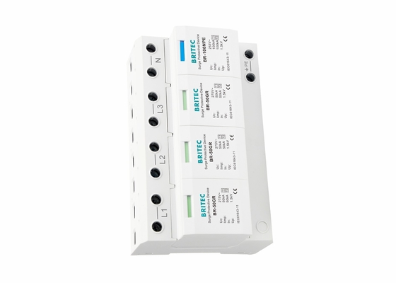 50kA laagspanning UL94-V0 3P+NPE-spanningsoverspanningsaansluiting Spanningsoverspanningsscherm