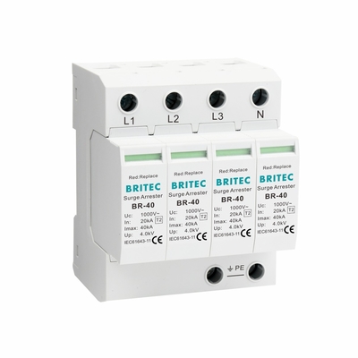 BR-40 1000 4P Type 2 Overschrijdingsbeschermer 1000V 690V 800V Driefasige hoogspanningsoverstromingsbeschermer