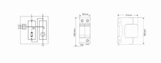 BR-25GS 1+1 spd t1 25ka Overspanningsbeschermer Blikkenoverspanningsbescherming vonkgat type spd
