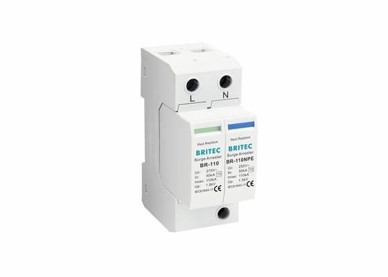 IP20 Type 2 Overspanningsbeschermer Overspanningsbeschermingsapparaat SPD 110kA-overspanningsbeveiliging