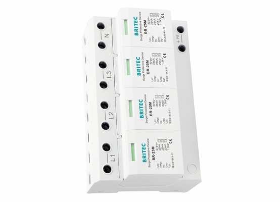 Blokker 4 polen Type 1 Overspanningsbeschermer Thermische plastic structuur