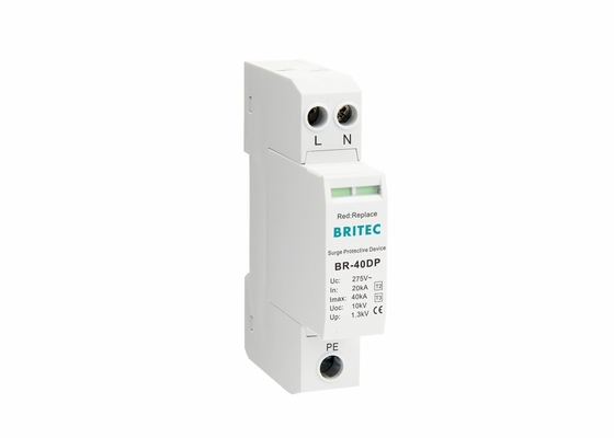 40kA 275V enkelfasige 2P-type 2 + 3 klasse II + III-overspanningsbeheersers BR-40DP 2P