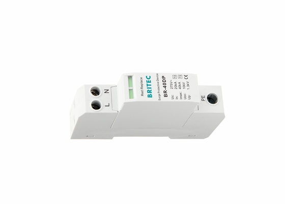 40kA 275V enkelfasige 2P-type 2 + 3 klasse II + III-overspanningsbeheersers BR-40DP 2P