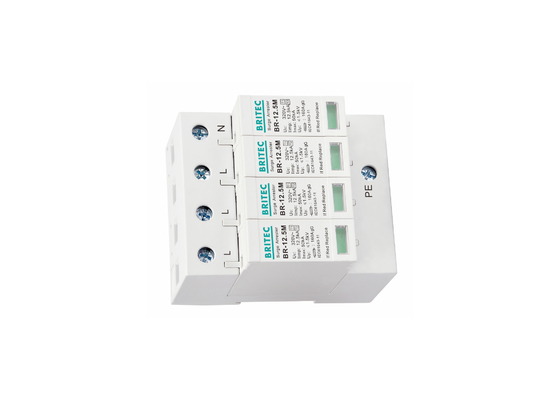 12.5kA Type 1+2 320V 4P Huishoudelijke overspanningsbeschermer Blikbescherming