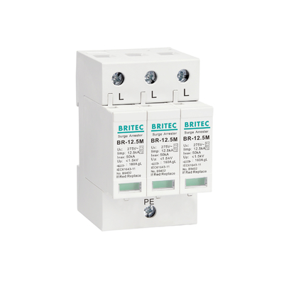 BR-12.5M 1P+1 Elektrische apparatuur 50kA 275v T1+T2 Spanningsoverspanning Arrester Spanningsoverspanningsbeschermingsapparaat Lage spanningsoverspanningsbeschermer