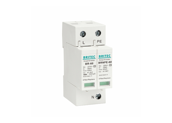 BR-60 1+1 Type 2 Overspanningsbeschermer Blitzbeschermingsinrichting 60KA Klasse C