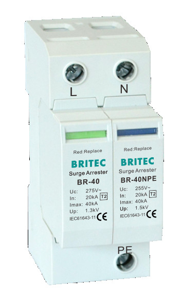 Br-40 1+1 DIN Spoortype - van het Apparatenspd van de 2 Schommelingsbescherming de Bliksembescherming