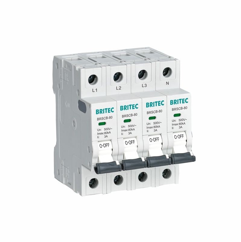 BRSCB-80 4P Surge Protection Device Class II 80KA Dedicated Backup MCB speciaal ontworpen voor Surge Arrester SCB