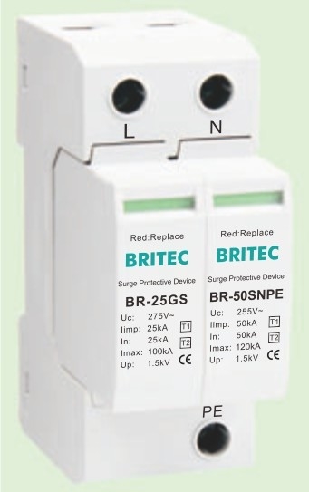 BR-25GS 1+1 spd t1 25ka Overspanningsbeschermer Blikkenoverspanningsbescherming vonkgat type spd