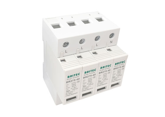 AC 275V SPD overspanningsbeveiliging met 40KA maximale ontlaadstroom en 4 polen mechanische visuele indicator