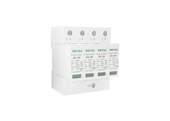 Type wisselstroomspanning 3 fase 5KA 4 pool 275V stroomoverspanningsscherm SPD voor industriële energiebescherming