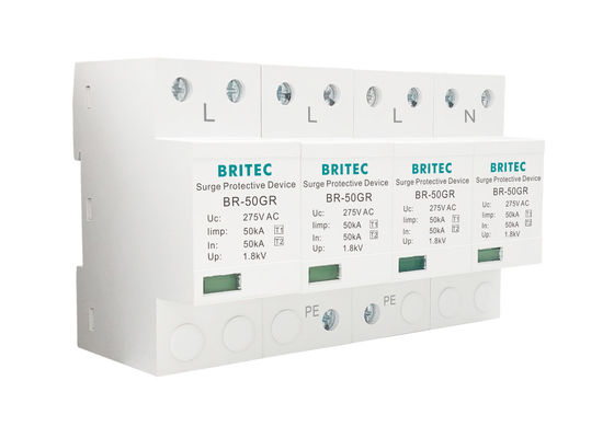 Thermoplastische Spd Overspanningsbeveiliging IP20 4-polige Bliksembeveiliging Overspanningsbeveiligingsapparaten